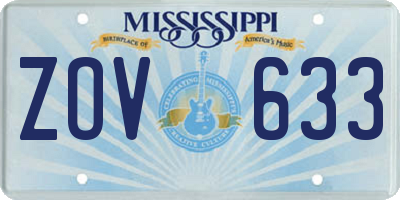 MS license plate ZOV633