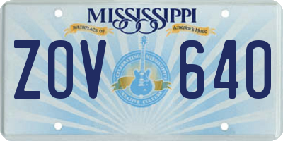 MS license plate ZOV640
