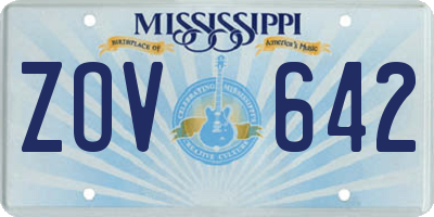 MS license plate ZOV642