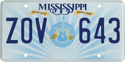 MS license plate ZOV643