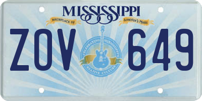 MS license plate ZOV649