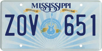 MS license plate ZOV651