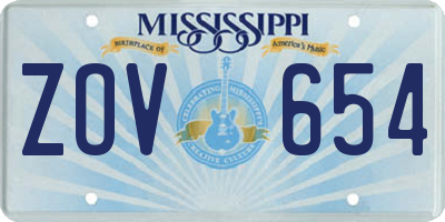 MS license plate ZOV654