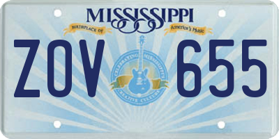 MS license plate ZOV655
