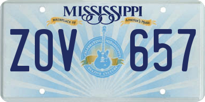 MS license plate ZOV657