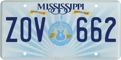 MS license plate ZOV662