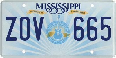 MS license plate ZOV665