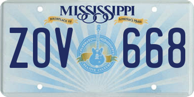 MS license plate ZOV668