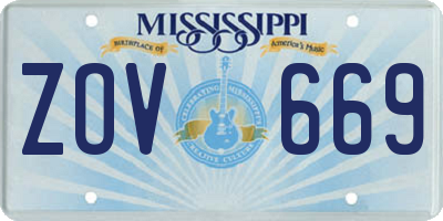 MS license plate ZOV669
