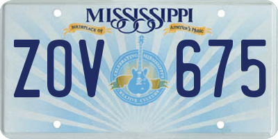 MS license plate ZOV675