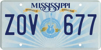 MS license plate ZOV677