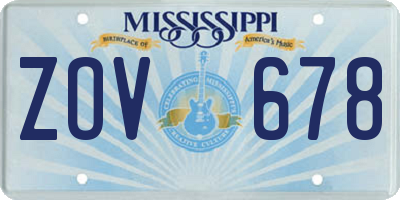 MS license plate ZOV678