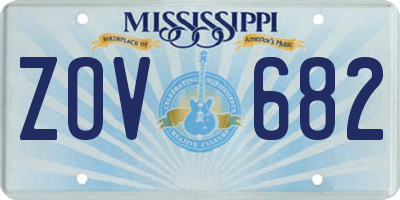 MS license plate ZOV682