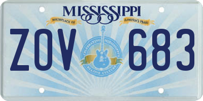 MS license plate ZOV683