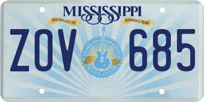 MS license plate ZOV685