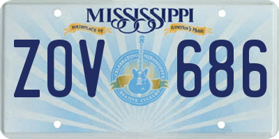 MS license plate ZOV686