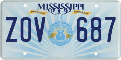 MS license plate ZOV687
