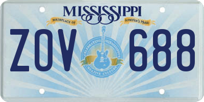 MS license plate ZOV688