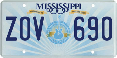 MS license plate ZOV690