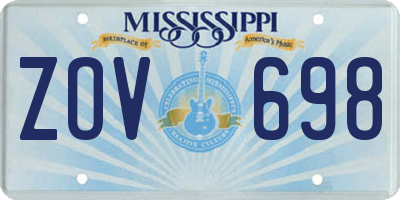 MS license plate ZOV698