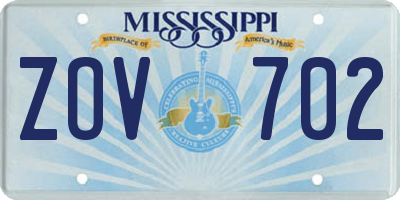 MS license plate ZOV702
