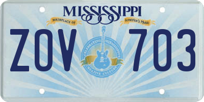 MS license plate ZOV703