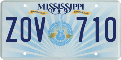 MS license plate ZOV710