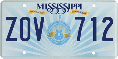 MS license plate ZOV712