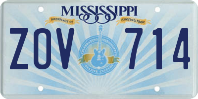 MS license plate ZOV714