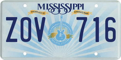 MS license plate ZOV716