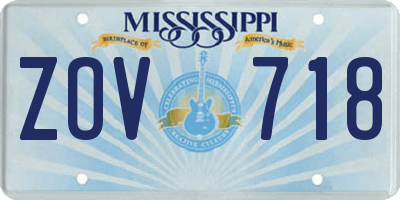 MS license plate ZOV718