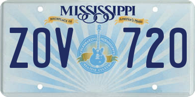 MS license plate ZOV720
