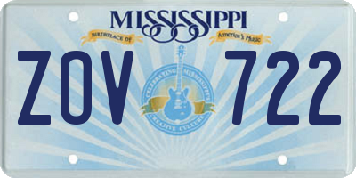 MS license plate ZOV722