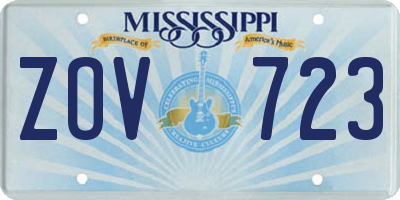 MS license plate ZOV723