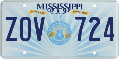 MS license plate ZOV724