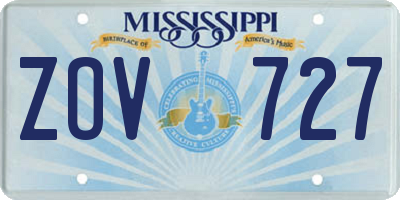 MS license plate ZOV727