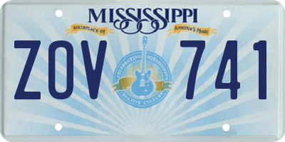 MS license plate ZOV741