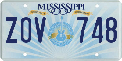 MS license plate ZOV748