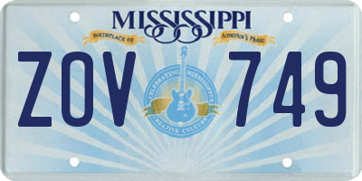 MS license plate ZOV749