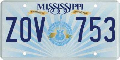 MS license plate ZOV753