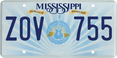 MS license plate ZOV755
