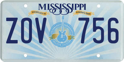 MS license plate ZOV756