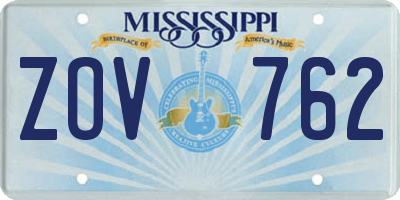 MS license plate ZOV762