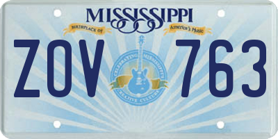MS license plate ZOV763