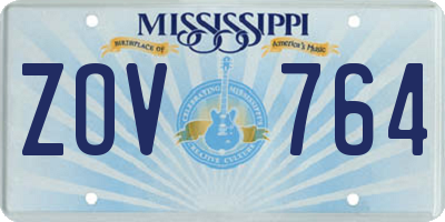 MS license plate ZOV764