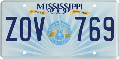 MS license plate ZOV769
