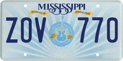 MS license plate ZOV770
