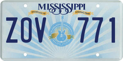 MS license plate ZOV771
