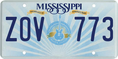 MS license plate ZOV773