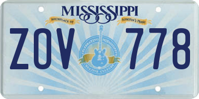 MS license plate ZOV778